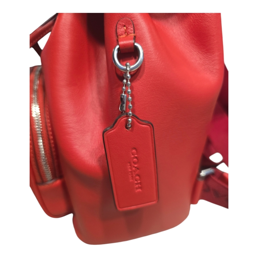 NWT Coach CR100 Pace Backpack Smooth Leather Miami Red - Picture 3 of 15